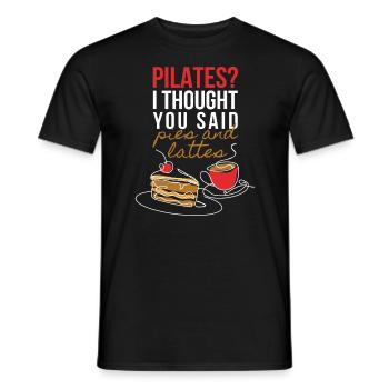 Pilates Pies And Lattes Kuchen Kaffee - Männer T-Shirt - Schwarz - Vorne - AI Model Male 178 light (178cm)