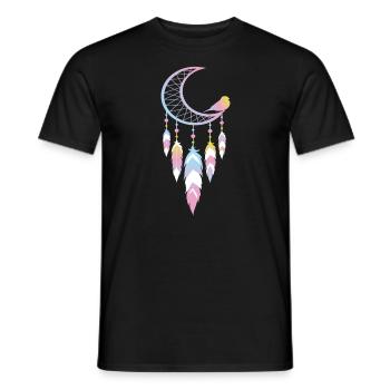 Capteur de rêves Lune Capteur de rêves Spirituel - T-shirt homme - noir - Devant - AI Model Male 178 light (178cm)