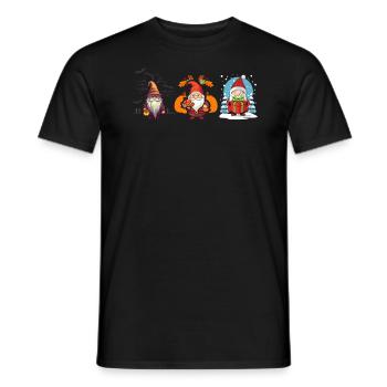 Garden Gnome Halloween Trick Or Treat Gardener - Men's T-Shirt - black - Front - AI Model Male 178 light (178cm)