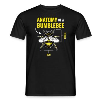 Antatomy Of A Bumblebee Bumblebee Bees - Men's T-Shirt - black - Front - AI Model Male 178 light (178cm)