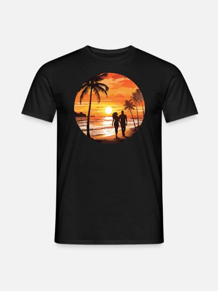 Beach Romantic Couple - Men's T-Shirt - black