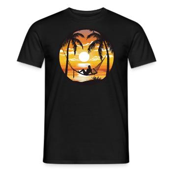 Hamac Beach Femme Mer - T-shirt homme - noir - Devant - AI Model Male 178 light (178cm)
