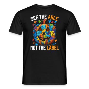 Autisme Halloween Trick ou Treat Sensibilisation à l’autisme - T-shirt homme - noir - Devant - AI Model Male 178 light (178cm)