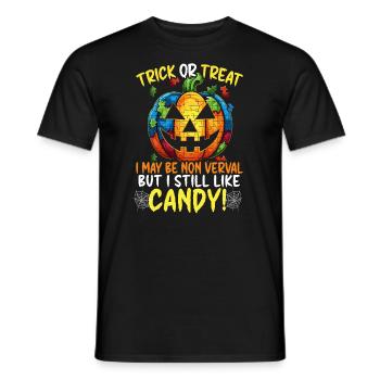 Autisme Halloween Trick ou Treat Sensibilisation à l’autisme - T-shirt homme - noir - Devant - AI Model Male 178 light (178cm)