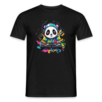 Cute Rave Panda Dj Music Lover Raver - Männer T-Shirt - Schwarz - Vorne - AI Model Male 178 light (178cm)