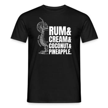 Pina Colada Recette Cocktail Alcool - T-shirt homme - noir - Devant - AI Model Male 178 light (178cm)
