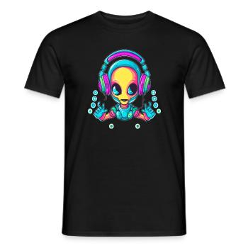 Raver Alien Drum and Bass Festival - Männer T-Shirt - Schwarz - Vorne - AI Model Male 178 light (178cm)