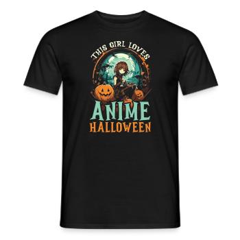 Anime Halloween Kawaii Trick Or Treat Spooky Manga - T-shirt homme - noir - Devant - AI Model Male 178 light (178cm)