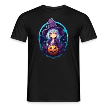 Anime Halloween Kawaii Süßes oder Saures Gruseliger Manga - Männer T-Shirt - Schwarz - Vorne - AI Model Male 178 light (178cm)