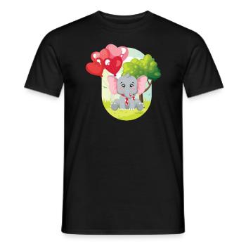 Elephant Kids Mignon Ballon Éléphant - T-shirt homme - noir - Devant - AI Model Male 178 light (178cm)