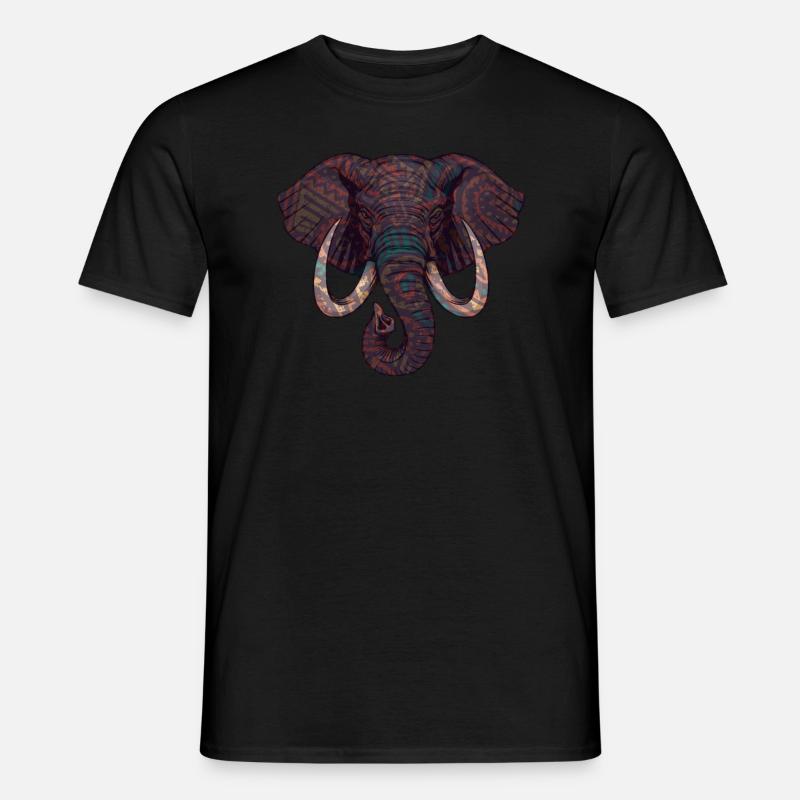 Elefantenkopf Kinder Elefant - Männer T-Shirt - Schwarz