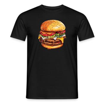 Cheeseburger Freude - Männer T-Shirt - Schwarz - Vorne - AI Model Male 178 light (178cm)