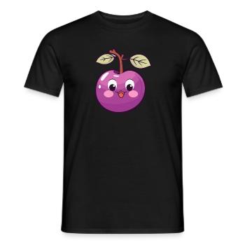 Kawaii Plum Sweet Plum - Men's T-Shirt - black - Front - AI Model Male 178 light (178cm)