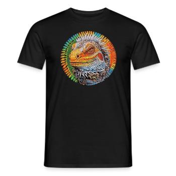 Iguan dreams - Men's T-Shirt - black - Front - AI Model Male 178 light (178cm)