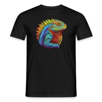 Glowing lizard - Men's T-Shirt - black - Front - AI Model Male 178 light (178cm)