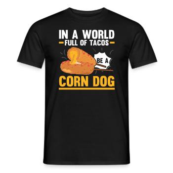 Corn Dog Lover Hot Dog Corndog Sausage Hotdog - Men's T-Shirt - black - Front - AI Model Male 178 light (178cm)