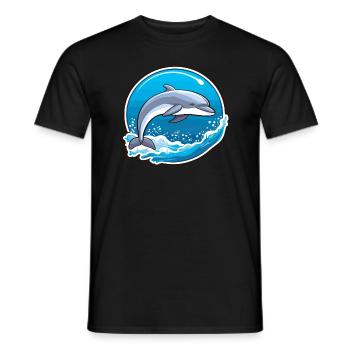 Delphin - Ozeanischer Opus - Männer T-Shirt - Schwarz - Vorne - AI Model Male 178 light (178cm)