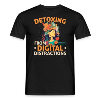 Digital Detox Mobile Phone Fasting Go Offline - Men's T-Shirt - black - Front - AI Model Male 178 light (178cm)