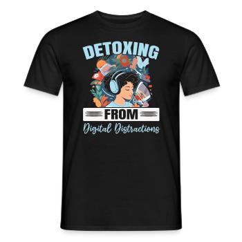Digital Detox Mobile Phone Fasting Go Offline - T-shirt homme - noir - Devant - AI Model Male 178 light (178cm)