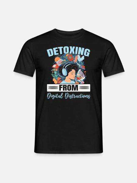 Digital Detox Mobile Phone Fasting Go Offline - Men's T-Shirt - black