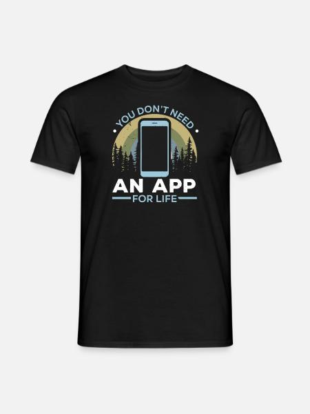 Digital Detox Handy Fasten Go Offline - Männer T-Shirt - Schwarz