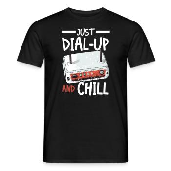 DFÜ-Internetverbindung 90er Computerwitze - Männer T-Shirt - Schwarz - Vorne - AI Model Male 178 light (178cm)