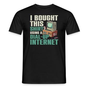 DFÜ-Internetverbindung 90er Computerwitze - Männer T-Shirt - Schwarz - Vorne - AI Model Male 178 light (178cm)