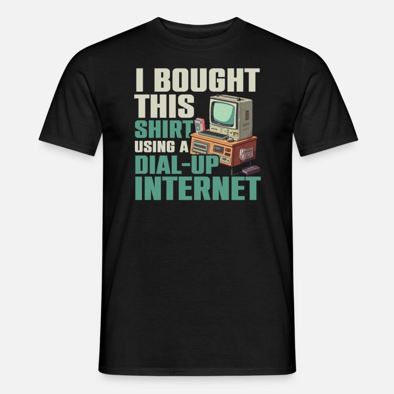 DFÜ-Internetverbindung 90er Computerwitze - Männer T-Shirt - Schwarz