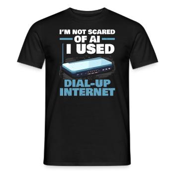 DFÜ-Internetverbindung 90er Computerwitze - Männer T-Shirt - Schwarz - Vorne - AI Model Male 178 light (178cm)