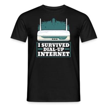 Dial Up Internet Connection 90's Computer Jokes - Men's T-Shirt - black - Front - AI Model Male 178 light (178cm)