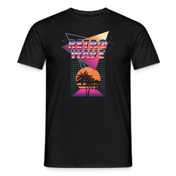 Retrowave Synthétiseur Musique Synthi Retro - T-shirt homme - noir - Devant - AI Model Male 178 light (178cm)