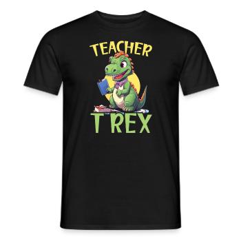 Dinosaur Teacher Paleontology Teaching Dino - Men's T-Shirt - black - Front - AI Model Male 178 light (178cm)