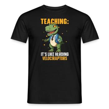 Dinosaur Teacher Paleontology Teaching Dino - Men's T-Shirt - black - Front - AI Model Male 178 light (178cm)