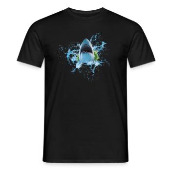 Shark Shark Fish - Men's T-Shirt - black - Front - AI Model Male 178 light (178cm)