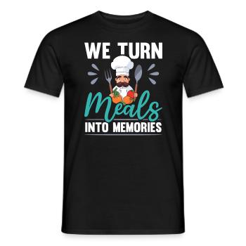 Service traiteur Restauration Chef serveur - T-shirt homme - noir - Devant - AI Model Male 178 light (178cm)