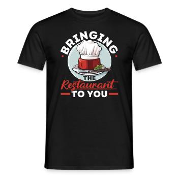 Service traiteur Restauration Chef serveur - T-shirt homme - noir - Devant - AI Model Male 178 light (178cm)