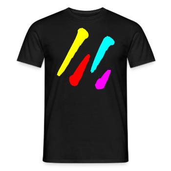 Colors Stripes - Minimal Pattern / DIAGONAL - Men's T-Shirt - black - Front - AI Model Male 178 light (178cm)