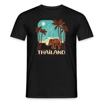 Backpacker Travel to Thailand Thai Elephant - Men's T-Shirt - black - Front - AI Model Male 178 light (178cm)