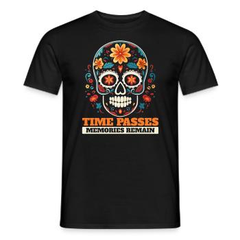 Dia De Los Muertos Sugar Skull Mexican Holiday - Men's T-Shirt - black - Front - AI Model Male 178 light (178cm)