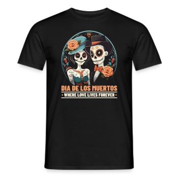 Dia de los Muertos Sugar Skull Mexikanischer Feiertag - Männer T-Shirt - Schwarz - Vorne - AI Model Male 178 light (178cm)