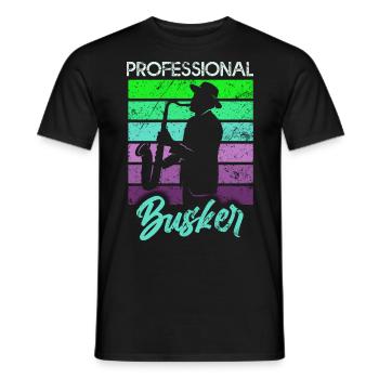 Straßenmusiker Professioneller Straßenmusiker Saxophon Saxophon - Männer T-Shirt - Schwarz - Vorne - AI Model Male 178 light (178cm)