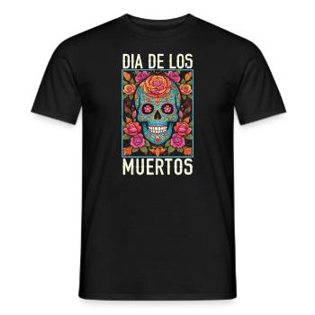 Dia de los Muertos Sugar Skull Mexikanischer Feiertag - Männer T-Shirt - Schwarz - Vorne - AI Model Male 178 light (178cm)