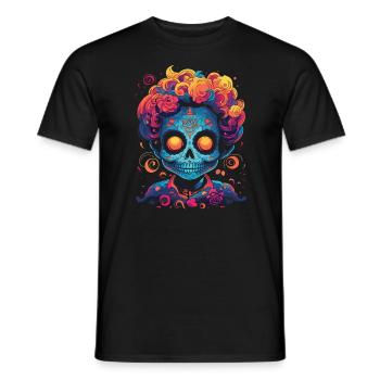 Dia de los Muertos Sugar Skull Mexikanischer Feiertag - Männer T-Shirt - Schwarz - Vorne - AI Model Male 178 light (178cm)