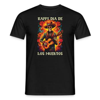 Dia De Los Muertos Sugar Skull Mexican Holiday - Men's T-Shirt - black - Front - AI Model Male 178 light (178cm)