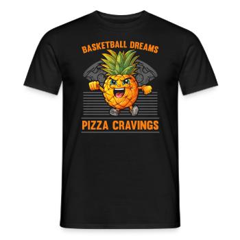 Pineapple Basketball Tropical Fruit Summer Sport - Men's T-Shirt - black - Front - AI Model Male 178 light (178cm)