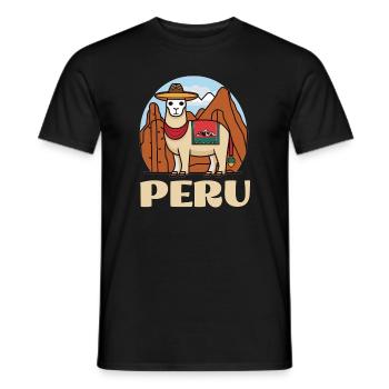 Alpaca South America Vacation Travel to Peru - Männer T-Shirt - Schwarz - Vorne - AI Model Male 178 light (178cm)