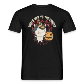 Halloween Candy Lovet Lustiges Halloween-Einhorn - Männer T-Shirt - Schwarz - Vorne - AI Model Male 178 light (178cm)