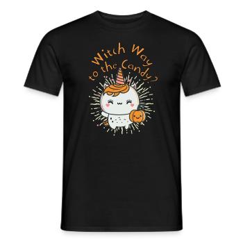Saison de la citrouille Licorne d’Halloween mignonne - T-shirt homme - noir - Devant - AI Model Male 178 light (178cm)