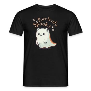 Oktober Süßigkeiten Gruselige Katzengeister - Männer T-Shirt - Schwarz - Vorne - AI Model Male 178 light (178cm)