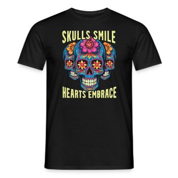 Dia de los Muertos Sugar Skull Mexikanischer Feiertag - Männer T-Shirt - Schwarz - Vorne - AI Model Male 178 light (178cm)